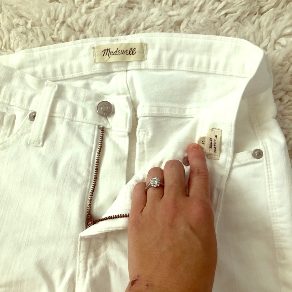 Madewell 9 inch high-rise  white skinny jeans